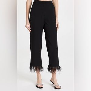 Romee feather trimmed pants, new with tags
